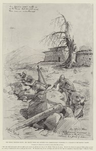 Le soulèvement de la frontière indienne, M. Melton Prior et un autre correspondant de guerre surpris dans un village de la vallée de Maidan